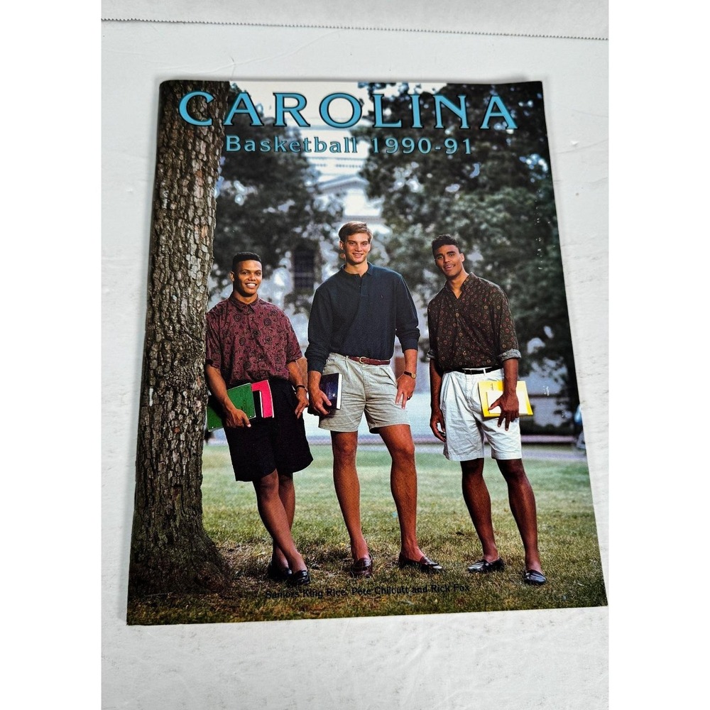 Carolina Basketball 1990-91 UNC Media Guide Rick Fox Pete Chilcutt King Rice